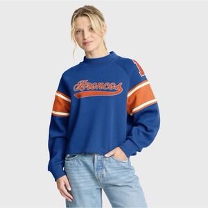 Denver Broncos Fanatics Wmns L Oversized Hometown Toss Sweep Mock Neck Pullover